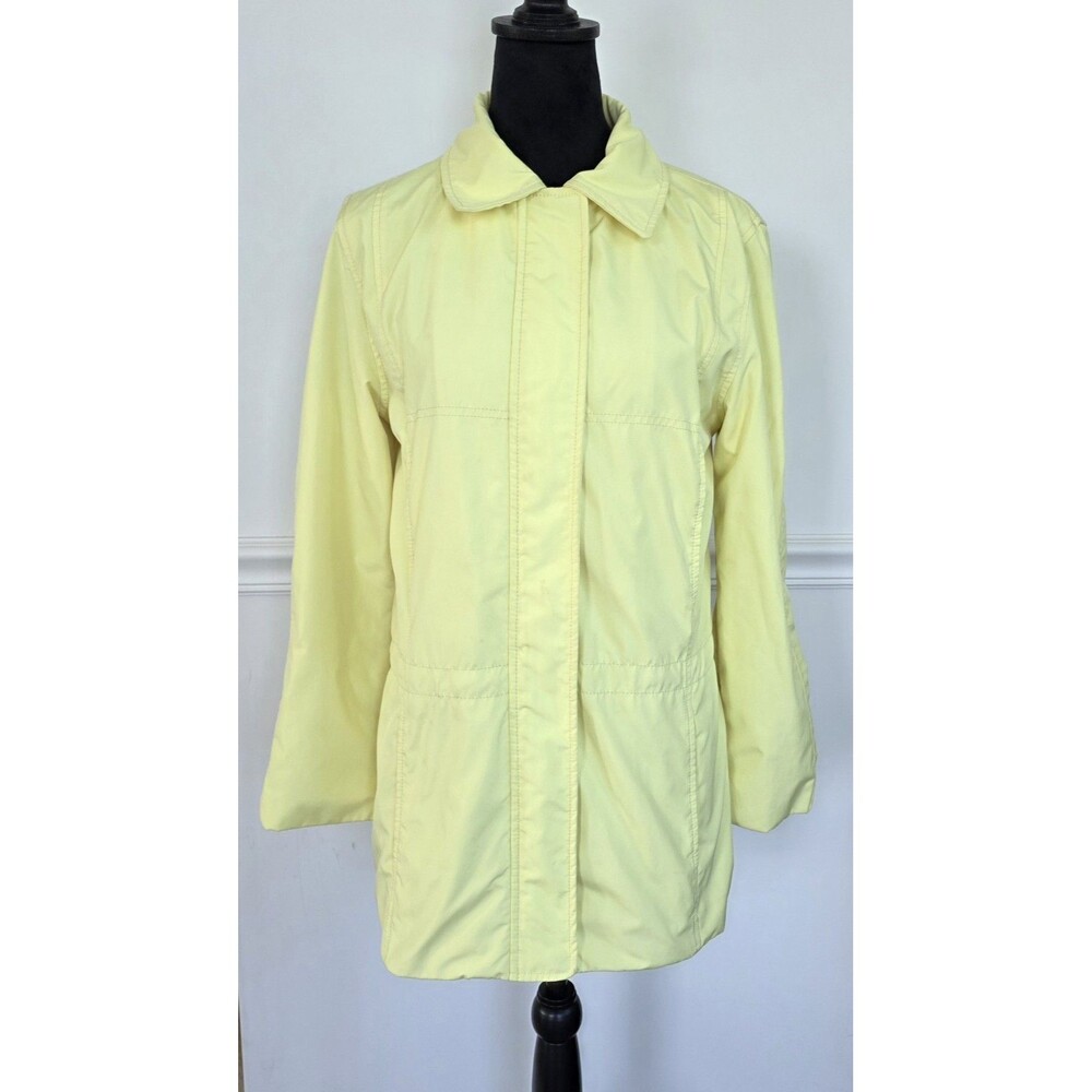 Calvin Klein XS Butter Yellow Lightweight Rain Jacket Trench Coat Zip Front